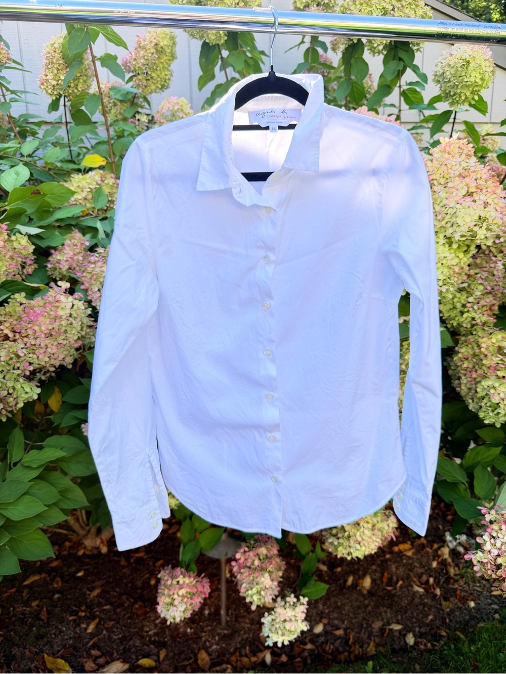 Agnes B. White Button-Down Women's Shirt